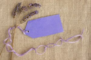 lavender, gift tag label